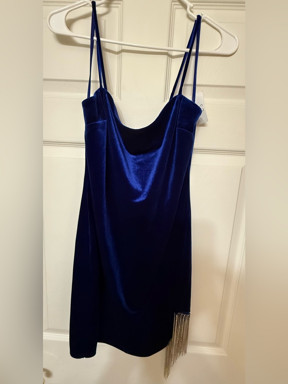 NWT Windsor Royal Blue Velvet Strapless Slip Dress